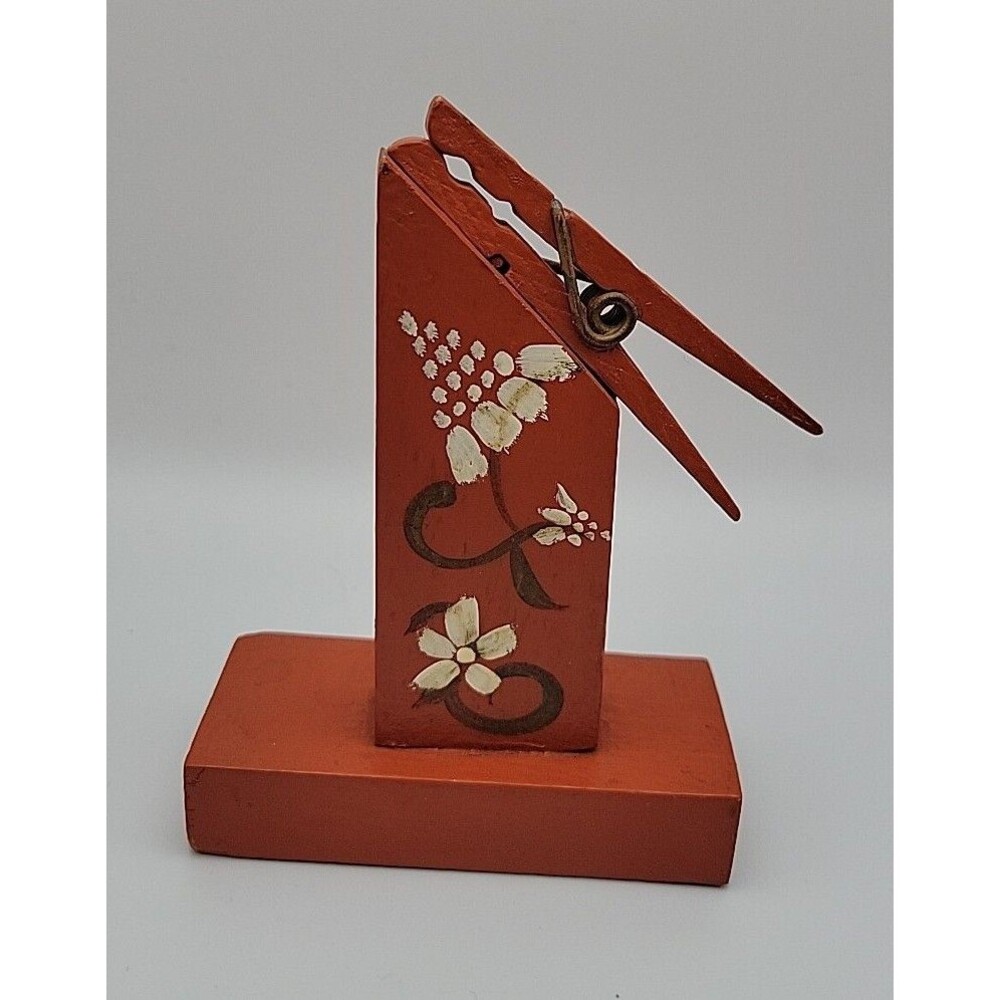 Vintage Wooden Recipe Card Or Note Holder 1960's Unique Hand Painted 🖌